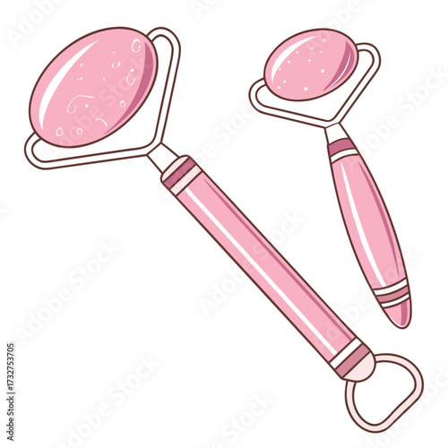 Elevate Your Beauty Routine with Stylish Rose Quartz Facial Rollers for a Relaxing Spa Experience and Radiant Skin, Promoting Wellness and Self-Care