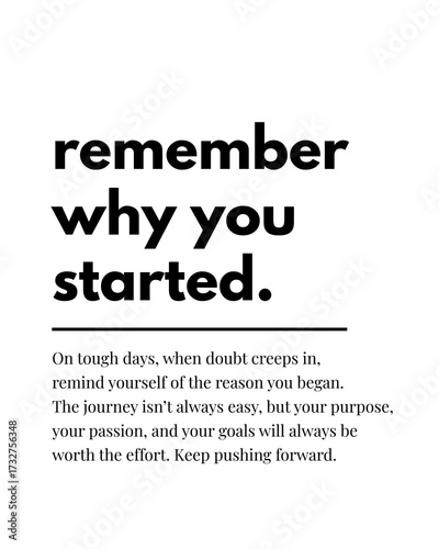 Remember Why You Started – Printable Wall Art, Motivational Quote Poster, Office or Home Decor, Digital Download
