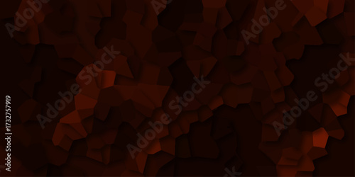 Dark Red and Orange Abstract Polygonal Texture with Dramatic Lighting and Deep Shadows background pattern
