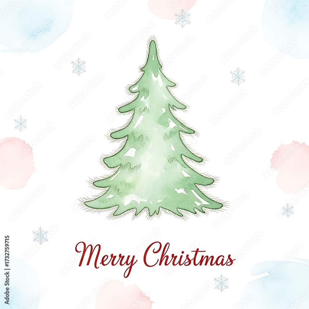 Fototapeta premium Christmas Tree Illustration Design.
