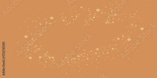Abstract vector illustration of golden champagne bubbles and orange liquid texture on a glass background