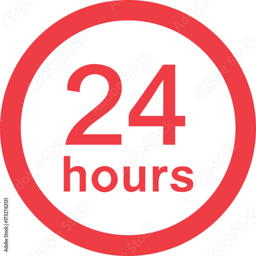 24 hours icon. 24 hours vector sign. 24 hours free delivery sign icon vector