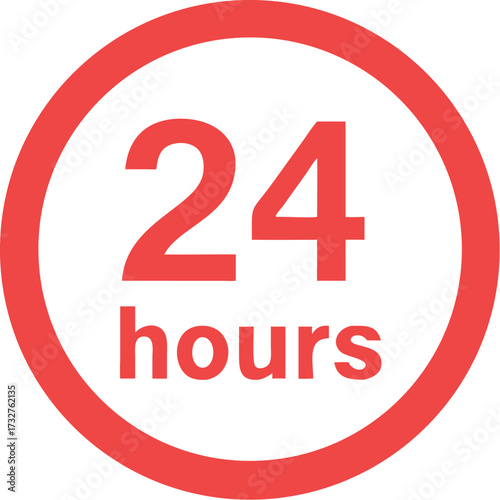 24 hours icon. 24 hours vector sign. 24 hours free delivery sign icon vector