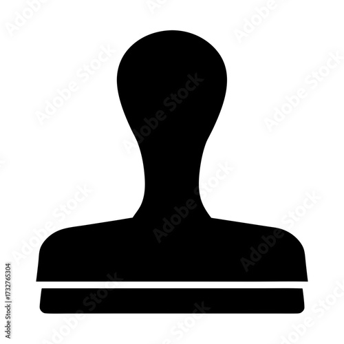 Silhouette of a person or dummy figure on a base for display