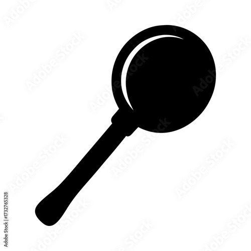 Black and white illustration of a magnifying glass on a white background
