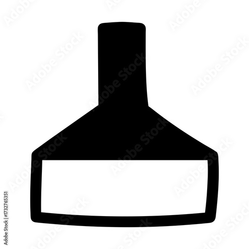 Silhouette of a contemporary kitchen ventilation hood for indoor air cleaning
