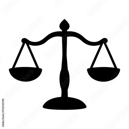 Black Silhouette of Scales of Justice Symbolizing Fairness and Legal Balance