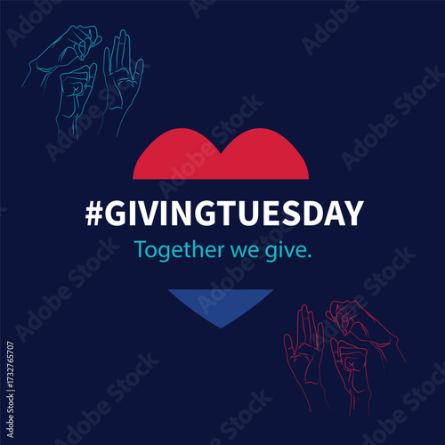 Giving Tuesday post illustration on white background vol 01