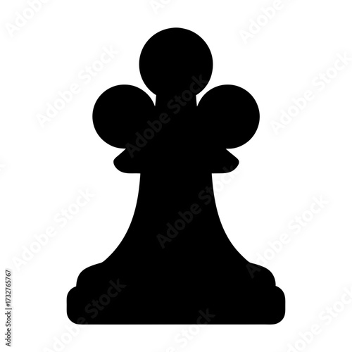 A simple black silhouette of a chess queen or royalty crown