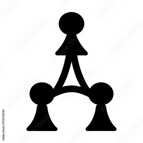 Abstract illustration of chess pieces forming a network or interconnected structure
