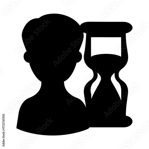Person with an Hourglass Symbolizing Time Management or Limited Time