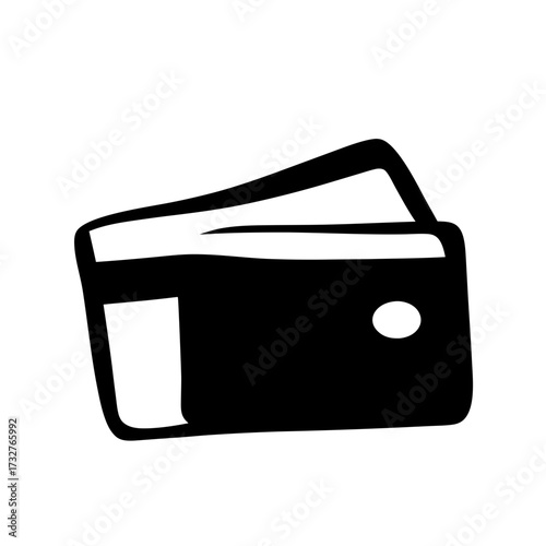 A simple black and white vector illustration of an open wallet