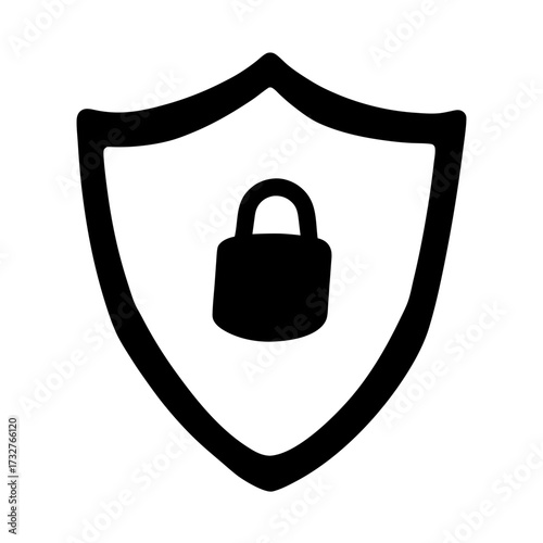 Symbol depicting robust security measures, featuring a shield and padlock icon