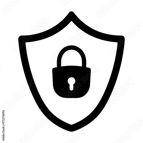 Stylized shield with padlock signifying cybersecurity and protection for your data