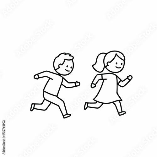 Joyful children running together outdoors, depicting childhood fun and freedom.
