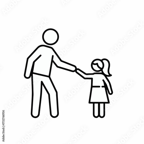Father and daughter holding hands, symbolizing guidance and connection