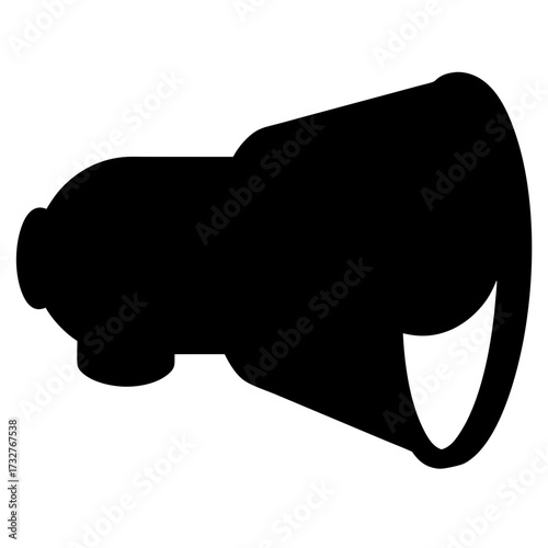 Black silhouette of a megaphone speaker for amplification and announcements
