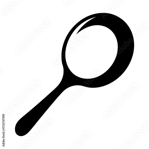 Sleek and Minimalist Magnifying Glass Icon in Black and White Design
