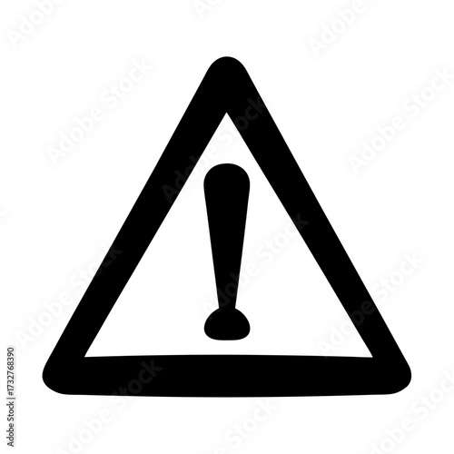 Simple graphic of an exclamation mark inside of an alert warning triangle