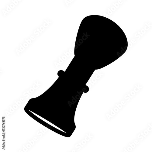 Silhouette of a Musical Horn Instrument with Bulbous End and Lip