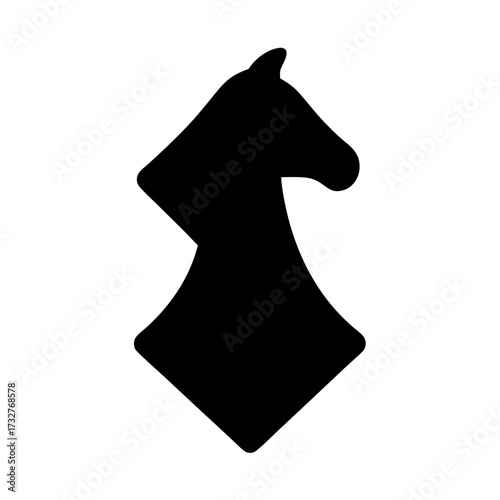 Abstract artistic silhouette of a horse head and neck on white background
