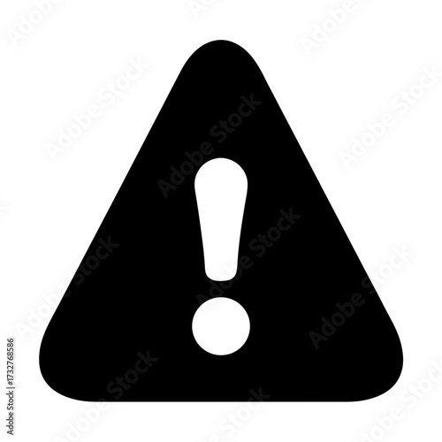 Black and White Simple Exclamation Point Icon Within an Alert Triangle