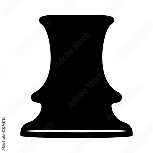 Silhouette of a Chess Queen piece with a modern and minimalist style