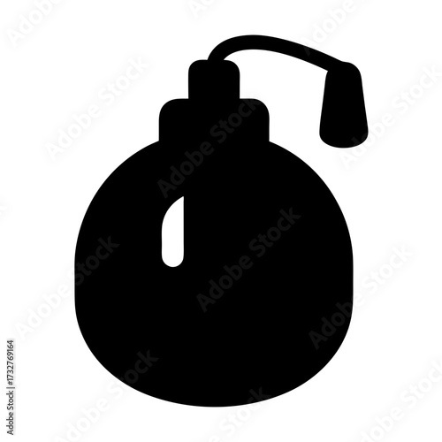 Vintage perfume bottle icon, elegant fragrance spray with retro design