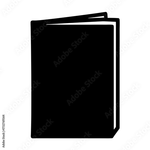 Free Download Black and white icon of an opened book with blank cover - GFXLoad