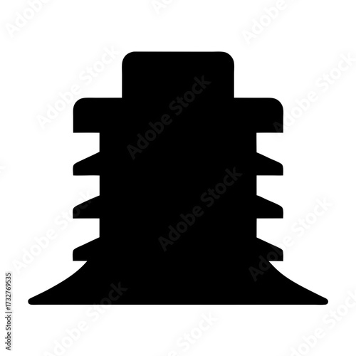 Silhouette of a high voltage ceramic electrical insulator used in power transmission