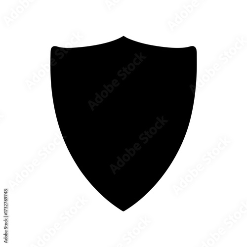 Free Download Bold black shield on white backdrop signifies protection, strength, and security - GFXLoad
