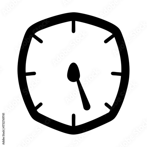 Minimalist clock icon showing a time that is almost twenty minutes late