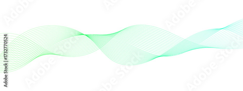 Abstract flowing green and blue digital wave on a black background