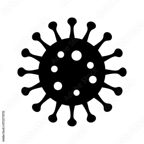 Illustration of a Novel Coronavirus Structure and Viral Morphology in black and white