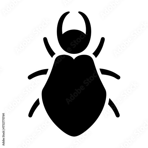 Stylized black tick vector image with multiple legs and small head
