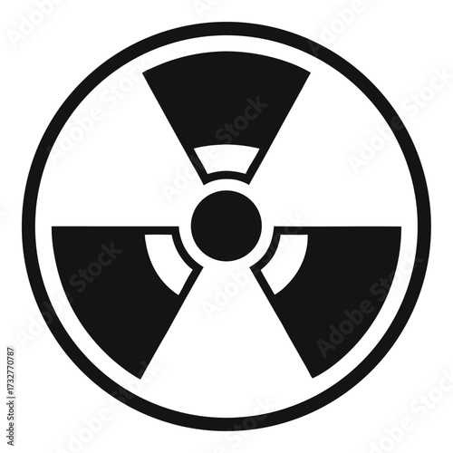Symbolic black radiation hazard displays potential danger and represents a caution message