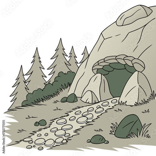 Cartoon grey stone and rock clipart, 3D boulders and pebbles, a pile of rubble and debris, isolated natural landscape elements, and mountain cliff and rocky terrain design. Vector set