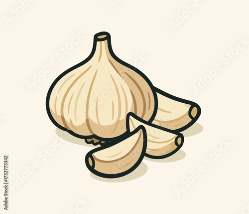 Garlic illustration artwork design