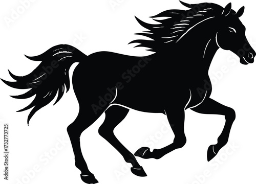 Horse Galloping Silhouette | Animal Motion Vector Illustration