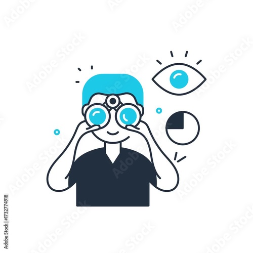 Animated vision icon - video animation