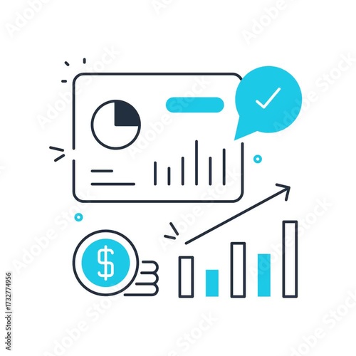 Animated graph and chart icon - video animation
