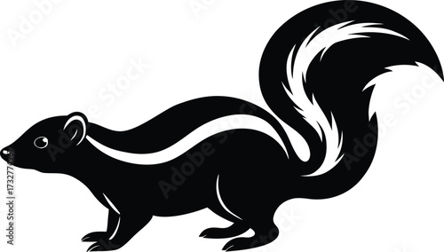 Skunk Silhouette | Wildlife Forest Animal Vector Design