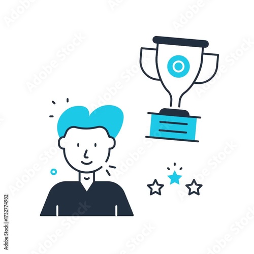 Animated trophy icon - video animation