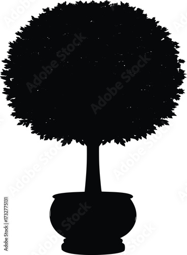 Topiary Silhouette | Decorative Garden Plant Vector Graphic