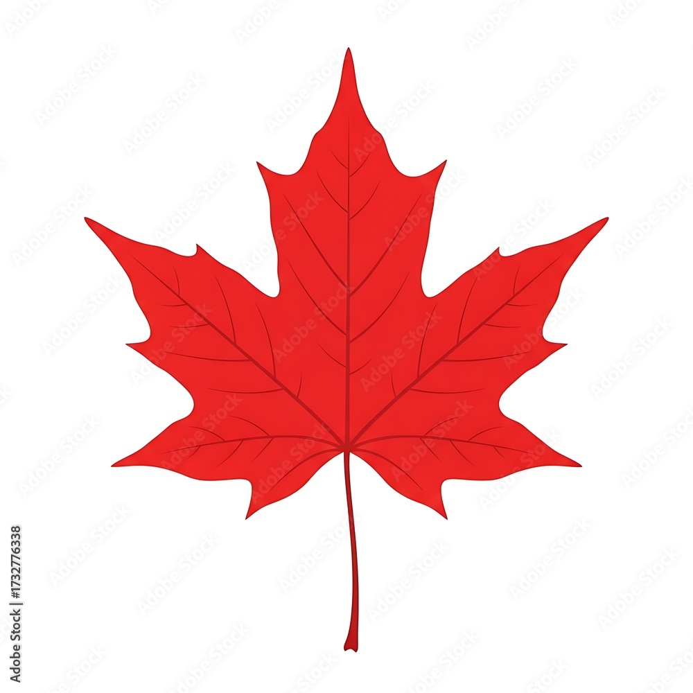 Naklejka premium Vibrant red maple leaf symbol of canada