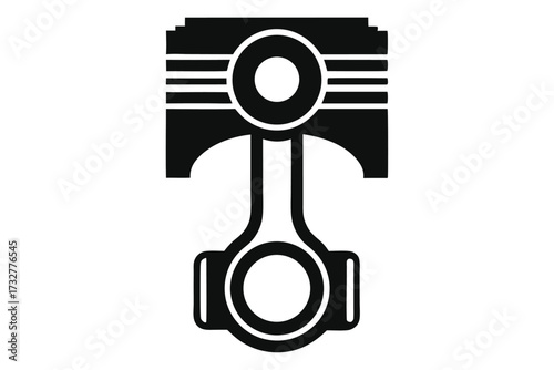Black symbol shows a piston, piston pin, connecting rod, and piston rings of engine
