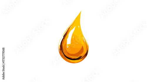 An artistic, golden droplet floats in a void. The vivid colors of the drop stand in stark contrast to the surrounding stark blackness.