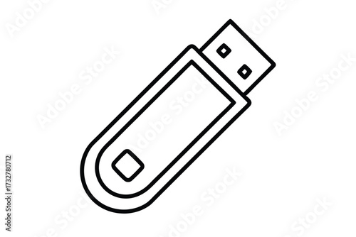 Simple outline of a flash drive for electronic data storage and transfer
