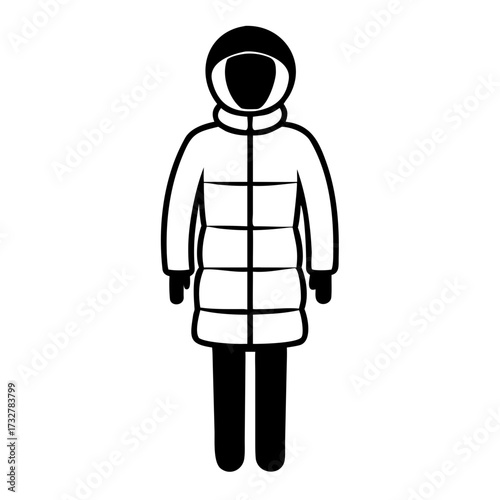 Person Wearing a Puffer Coat in a Minimalist Style for Fashion Blogs, Winter Wardrobe Websites, Lifestyle Articles, and Outdoor Apparel Promotions