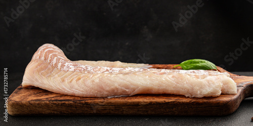 Obraz na płótnie filet cod fish seafood common ling natural product tasty snack fresh delicious g